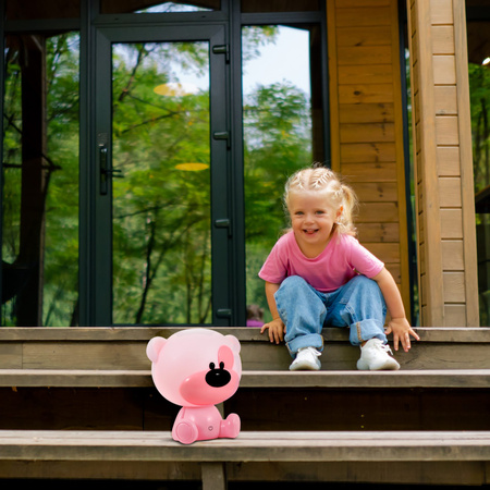 Dekoratívna stolová lampa 2,5 W 59 lm ružová Stmievateľný medvedík Sanico Goldlux