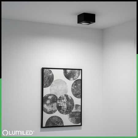 HALOGEN TUBE Spot Movable Square Black 50mm + LED 7W 4000K kazeta AMAT-S LUMILED