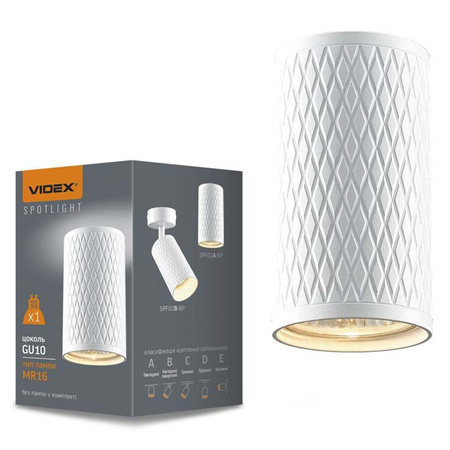 Stropné svietidlo HALOGEN SPOT s povrchovou montážou 1x GU10 White TALEN Videx