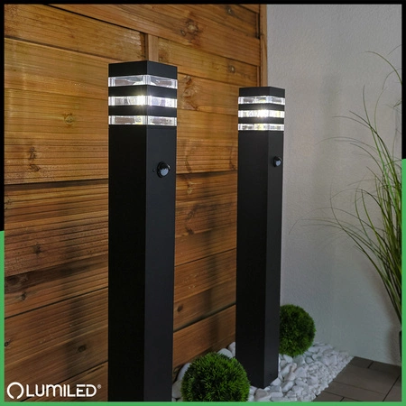 Záhradný stĺp Vonkajší stojaci E27 LED pohybový senzor TAXUS 2 80cm LUMILED