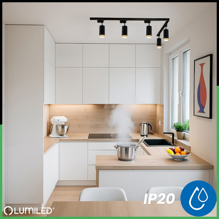 SADA 3 m koľajničiek + 5x stropné reflektory GU10 LUMILED Rail Lighting