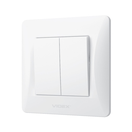 2gangový 2-cestný spínač 10A Povrchová montáž Biela BINERA VIDEX
