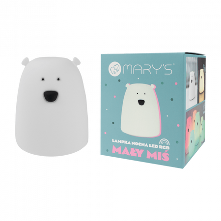Detské LED nočné svetlo 3000K, teplá biela + Multicolour RGB Battery White MARY'S SMALL TEDdy Bear