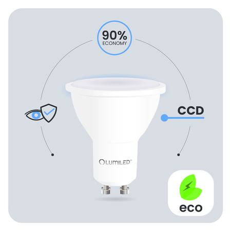 10x LED GU10 reflektor PAR16 12W = 100W 1320LM 3000K, teplá biela 120° LUMILED