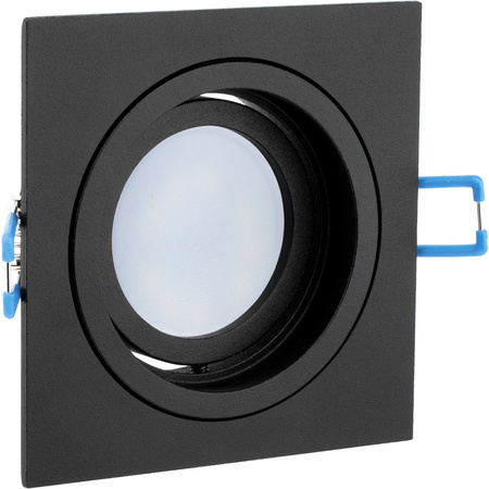 Svietidlo HALOGEN GU10 MR16 Square Black CASSIO LUMILED + LED žiarovka GU10 6W = 60W 580lm teplá biela