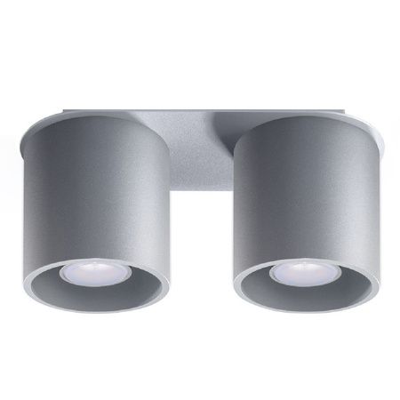 Stropné svietidlo na povrchovú montáž 2x GU10 Cylindrical Grey Modern Orbis Sollux