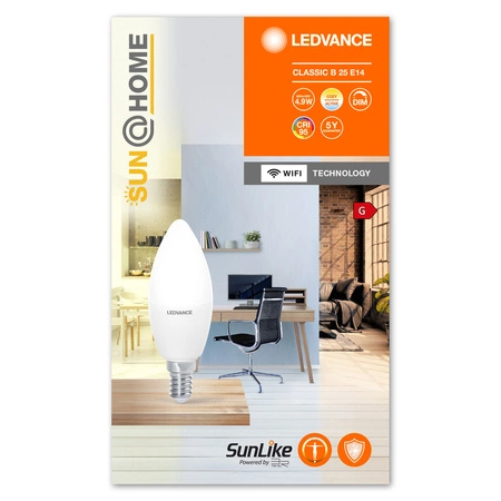 LED žiarovka E14 4,9W = 25W 425lm CCT Stmievateľná SMART+ WiFi Sun@Home Ledvance