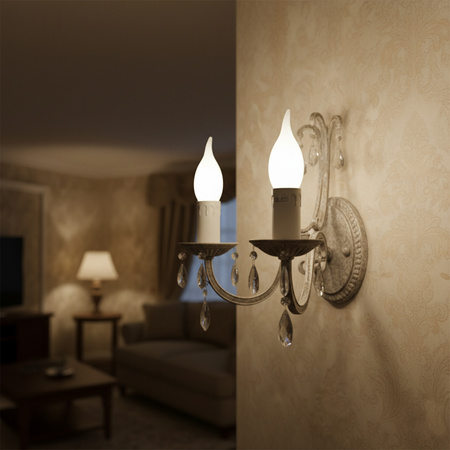 LED žiarovka E14 sviečka BA35 5W = 40W 470lm 3000K teplá biela 180° LUMILED