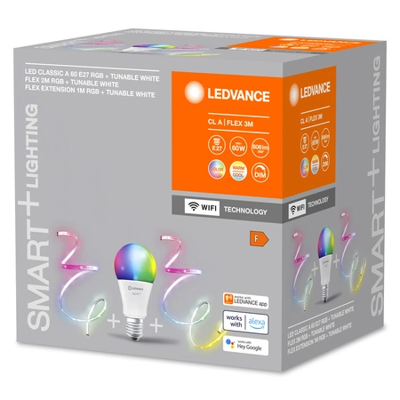 Súprava LED žiarovka + LED pás 8,5 W 550 lm 110° RGB CCT stmievateľná SMART+ WiFi Smart Bundle Ledvance