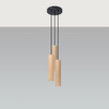 Stropné závesné svietidlo 3x GU10 Tubular Brown Scandinavian Lino Sollux