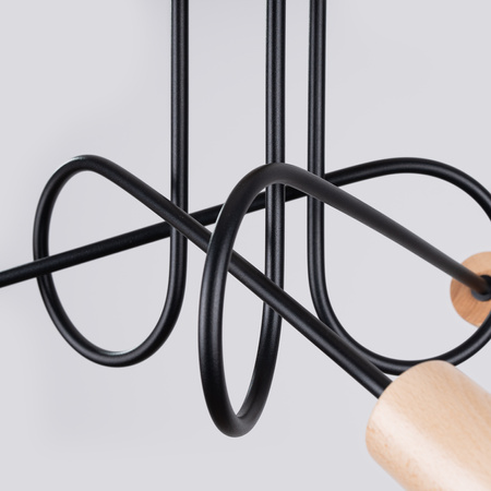 Luster Stropné svietidlo Spider Pendant 3x E27 Prírodné drevo Black Ember Peach Puff SL.1477 Sollux