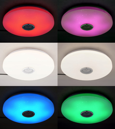 Plafond LED stropné svietidlo na povrchovú montáž 72W 5400lm 3000-6500K CCT RGB 160° stmievateľné Pilot Round White ERIK Masterled
