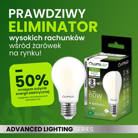 LED žiarovka E27 A60 4W = 60W 840lm 4000lm neutrálna biela 360° sklenené vlákno ALS LUMILED