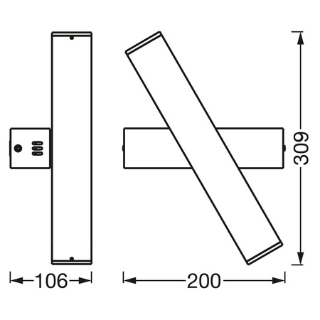 Inteligentné nástenné svietidlo LED 12W 1200lm Moving CCT Stmievateľné čierne SMART+ WiFi Orbis Ledvance