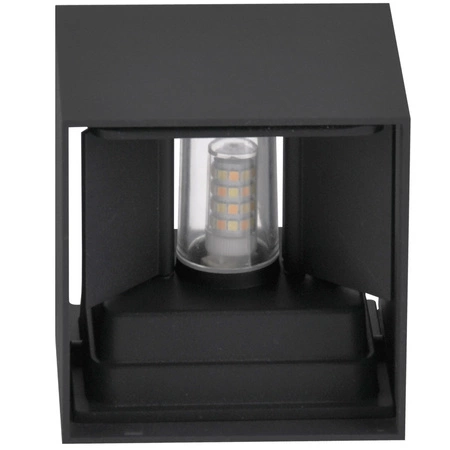 Kinkiet Elewacyjny Czarny Góra/Dół GOLDLUX + Żarówka LED G9 5W 6500K Lumiled