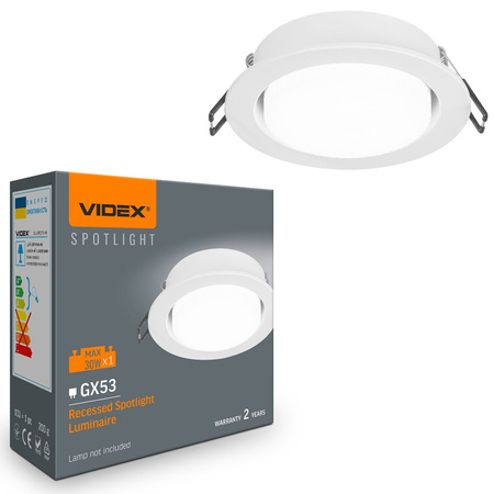 Zapustené bodové stropné svietidlo Round GX53 White Videx