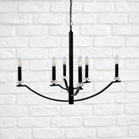 Dekoratívne závesné stropné svietidlo 6x E14 Black Hims Sanico Goldlux