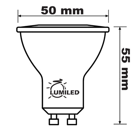 Set HALOGEN TUBE Spot Movable MIDI GU10 Round Black 20mm + LED GU10 6W 3000K LUMILED
