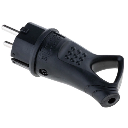 Gumová zástrčka 16A 230V IP44 hermetická s rukoväťou