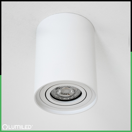 HALOGEN Spot Tube Moving Round White 84mm + LED žiarovka GU10 6W 120° 3000K AMAT-M LUMILED