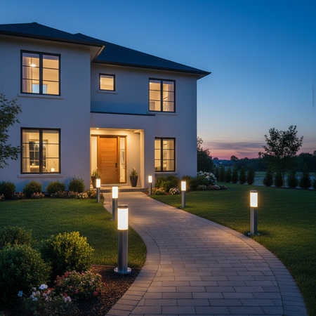 Vonkajšia záhradná lampa E27 INOX PIPE 45cm Lilium Lumiled