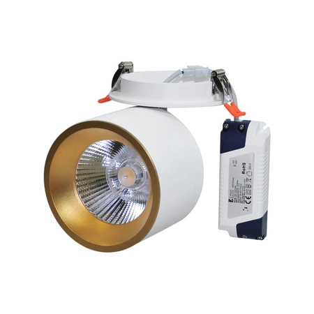Svietidlo na zapustenú montáž 20W 1500lm 3000K, teplá biela 24° biela zlatá HARON Sanico Goldlux