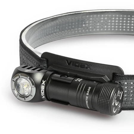 LED hlavová baterka 3 farby svetla 20W 200lm 5000K čierna IP68 Videx