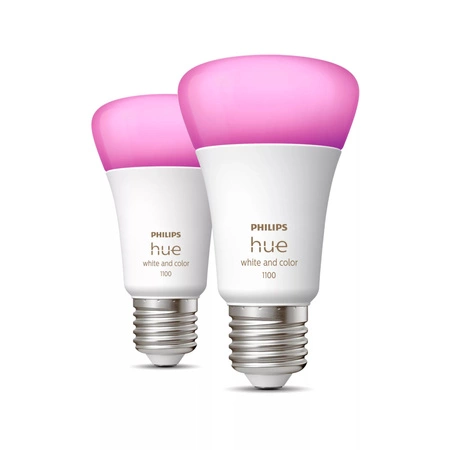 2x LED žiarovka E27 A60 11W = 75W 1055lm 2000-6500K CCT + RGB SMART Smart Bluetooth ZigBee White and Color Ambiance Philips HUE