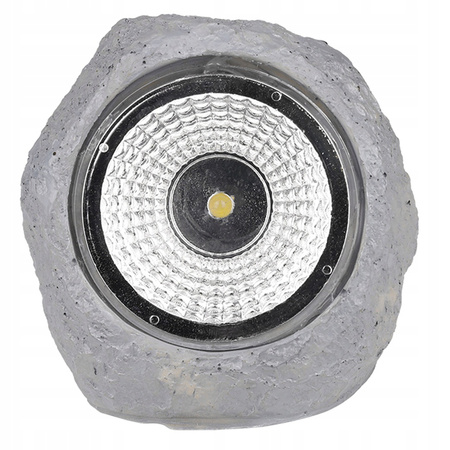 Solárna LED záhradná kamenná lampa 0,06 W 6500K studená so súmrakovým senzorom sivá IP44 Masterled