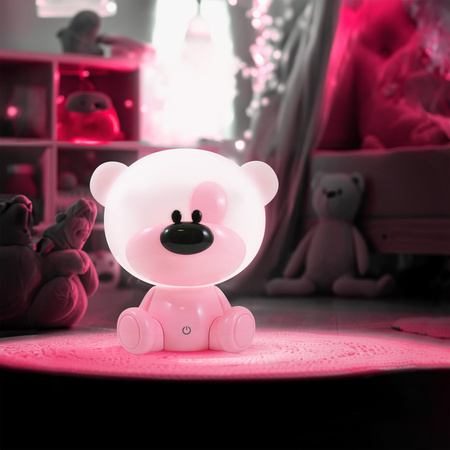 Dekoratívna stolová lampa 2,5 W 59 lm ružová Stmievateľný medvedík Sanico Goldlux