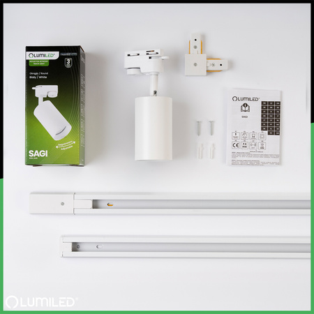 Sada osvetľovacích líšt 3 m + 5x SAGI GU10 White + LUMILED Switch