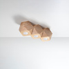 Stropné svietidlo na povrch 3x GU10 Geometric Brown Scandinavian Woody Sollux