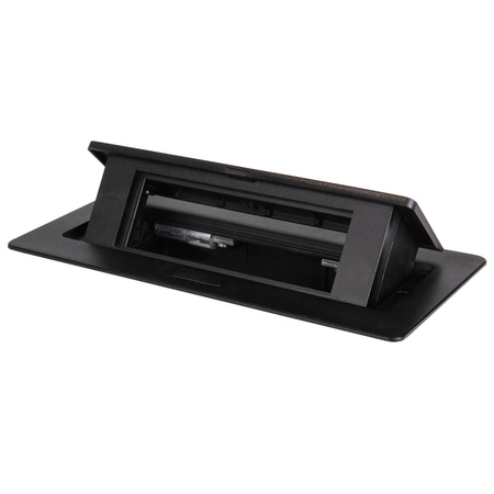 Podlahová krabica Obdĺžniková elektrická zásuvková krabica čierna OFFICE+ Kanlux