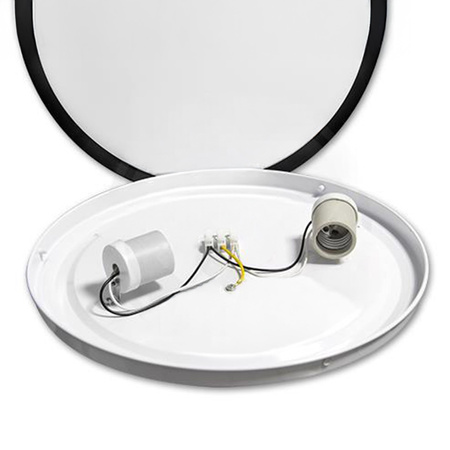 Plafond Stropné svietidlo 2x E27 Kúpeľňa Povrchová montáž 140° IP44 Okrúhla čierna Solen Masterled