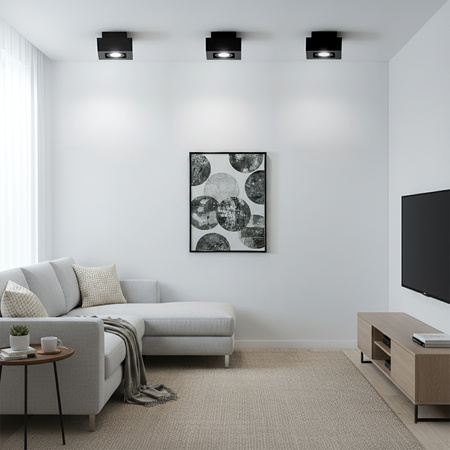 Povrchová montáž HALOGEN Movable SPOT GU10 Square Black AURI LUMILED