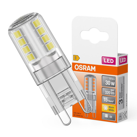 LED žiarovka G9 2,6W = 30W 320lm 2700K teplá biela 300° LED PIN Osram