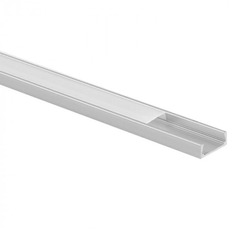 Povrchová montáž LED eloxovaný hliníkový profil 2 m s matným difúzorom pre LED pásy + koncovky Ecolight série N
