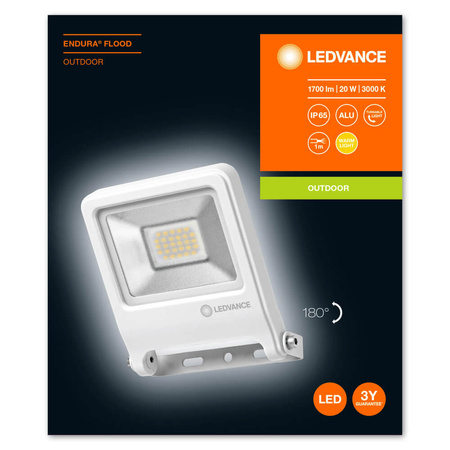 LED reflektor Vonkajší reflektor 20W 1700lm 3000K IP65 White Endura Ledvance