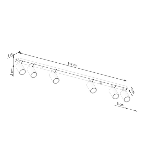Bodové reflektorové stropné svietidlo Tuba 6x GU10 béžový krúžok Bittersweet Shimmer SL.1499 Sollux