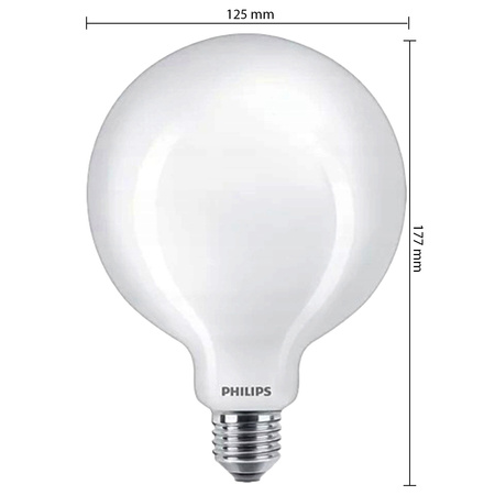 LED žiarovka E27 Sphere G120 10,5W = 100W 1521lm 4000K neutrálna biela FILAMENT LED Classic Philips