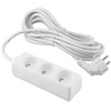 Sieťový predlžovací kábel Zástrčka - 3x uzemnená zásuvka Napájací pásik 5m 3x1,5mm 16A biely