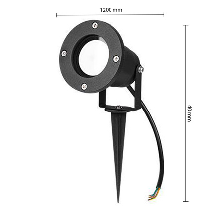 Záhradná lampa s reflektorom LED 3x GU10 čierna IP65 IK08 10cm Masterled