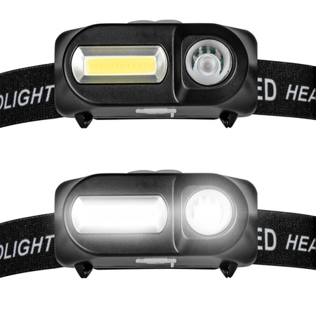 LED dobíjacia hlavová baterka XPE + COB VA0115 Vayox