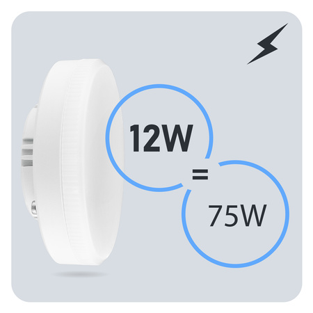 LED žiarovka GX53 12W = 75W 1100lm 3000K teplá biela 120° LUMILED