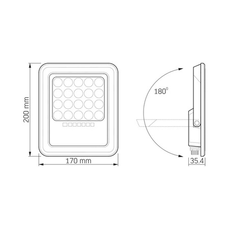 Solárny reflektor LEDdiaľkovým ovládaním 6W 500lm 5000K neutrálna biela 90° 3,7V IP65 IK07 Povrchová montáž Sivá VIDEX