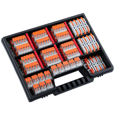 Kompletná sada rýchlospojok 100 kusov - 40x 2X4MM, 40x 5X4MM, 20x 1+1 + organizér