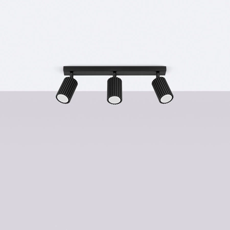 Bodové reflektorové stropné svietidlo Tuba 3x GU10 Black Carbon Deep Space SL.1581 Sollux