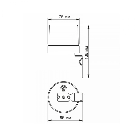 Vonkajší fotometrický súmrakový senzor 25A biely IP44 VL-SN03 Videx