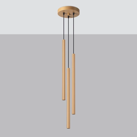 Stropné závesné svietidlo 3x G9 Luster Tubular Gold Modern Pastelo Sollux