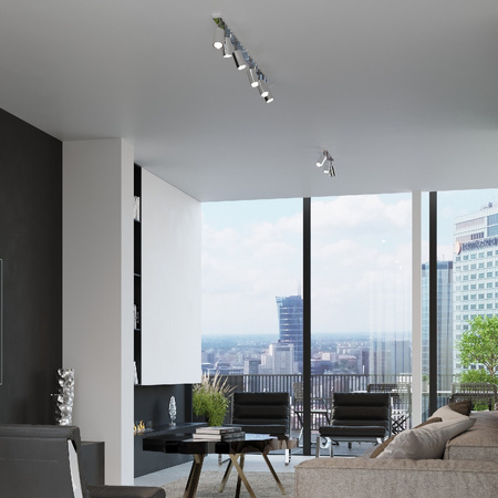 SPOT TUBA Reflektor 2x GU10 Pohyblivé trubicové chrómové moderné kruhové stropné svietidlo Sollux